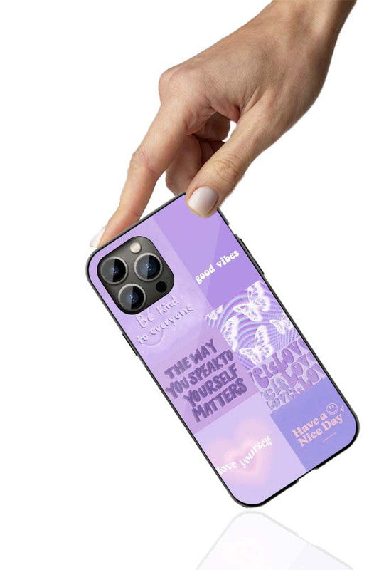 Purple Positivity Phone Cover | Glass Case