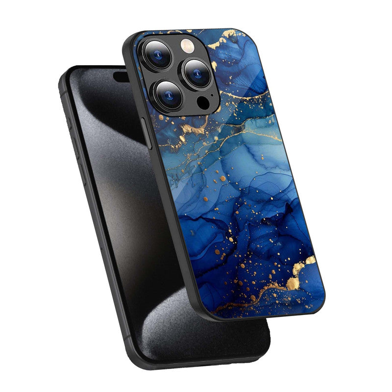 Royal Blue Marble Phone Cover | Glass Case