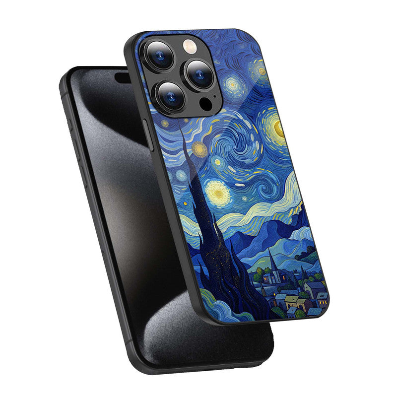 Starry Night Cat Phone Cover | Glass Case