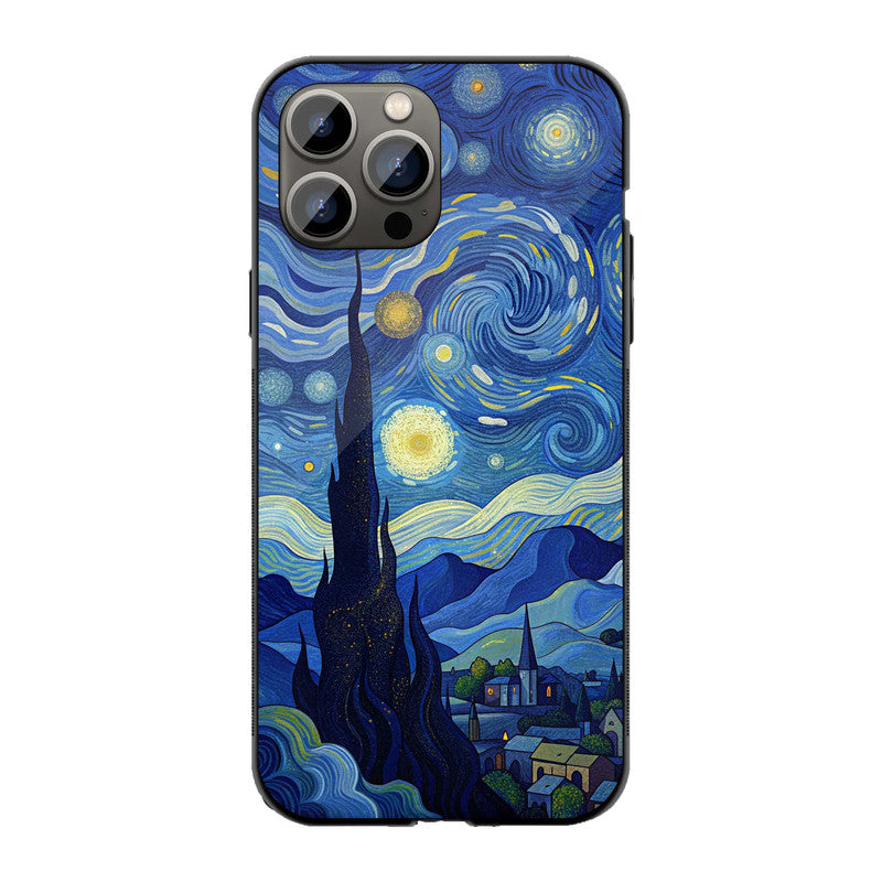 Starry Night Cat Phone Cover | Glass Case