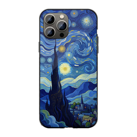 Starry Night Cat Phone Cover | Glass Case
