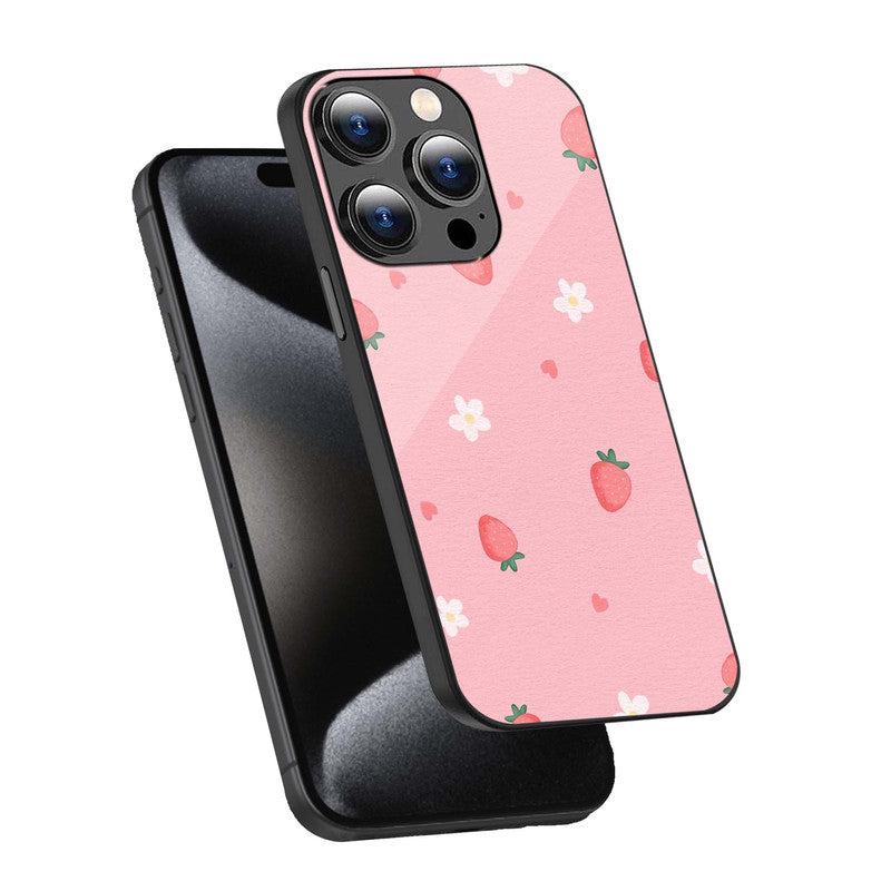 Strawberry Blossom Phone Cover | Glass Case