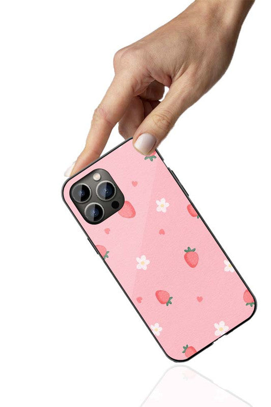 Strawberry Blossom Phone Cover | Glass Case