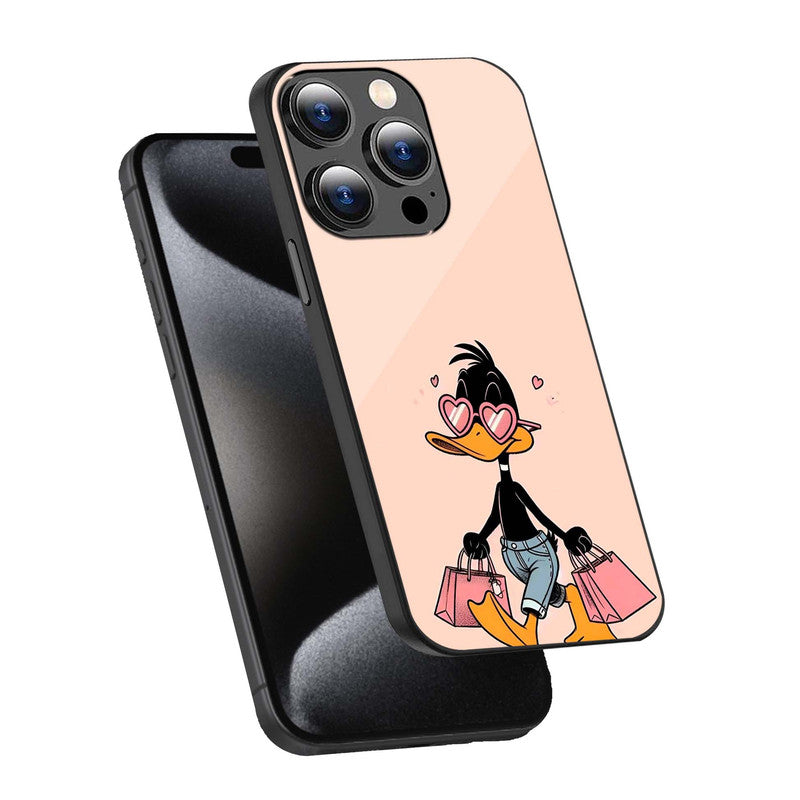 Trendy Daffy Duck Shopping Phone Cover | Glass Case