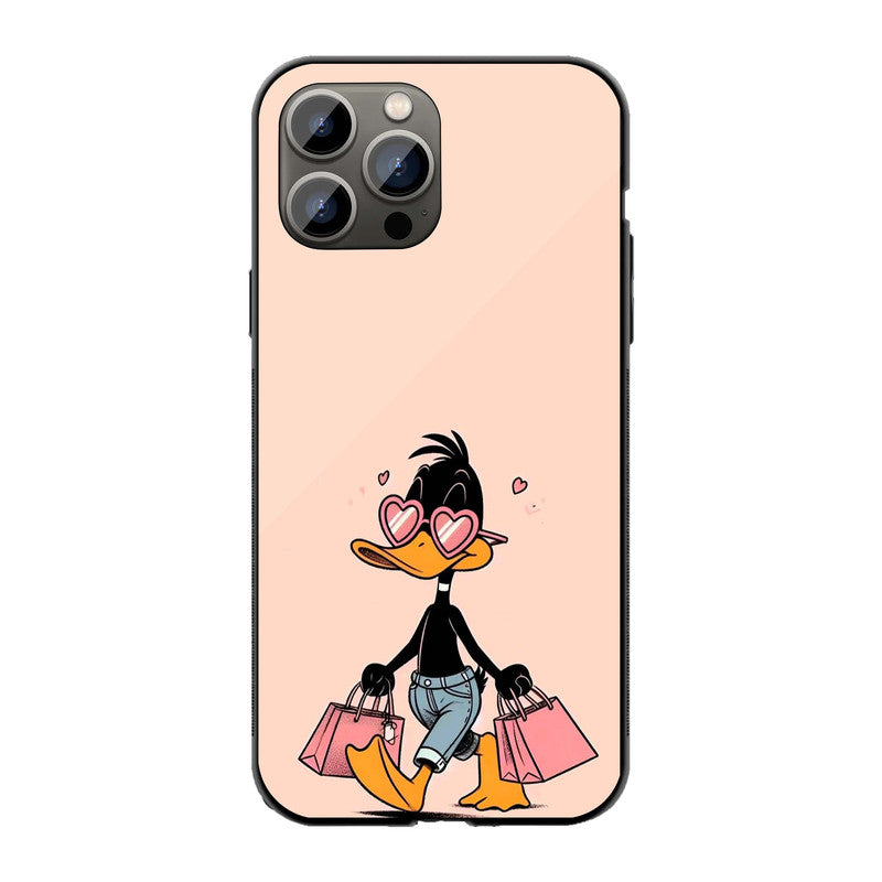 Trendy Daffy Duck Shopping Phone Cover | Glass Case