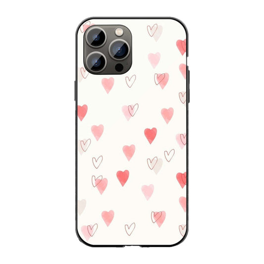 Watercolor Hearts Phone Cover | Glass Case