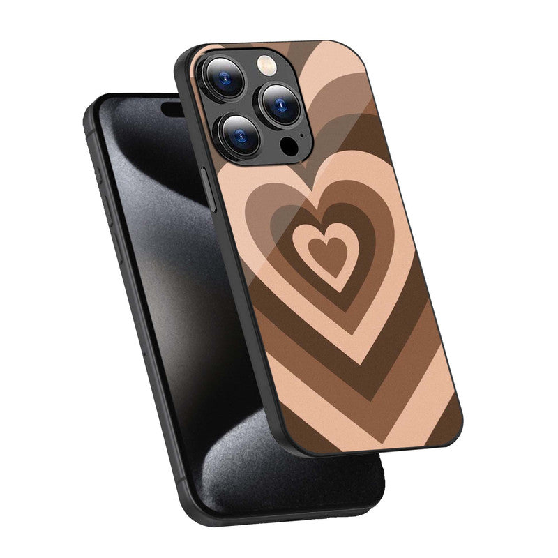 Y2K brown heart Phone Cover | Glass Case