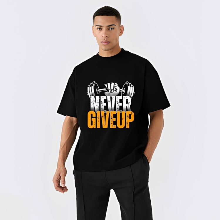 never give up | Oversize T-Shirt